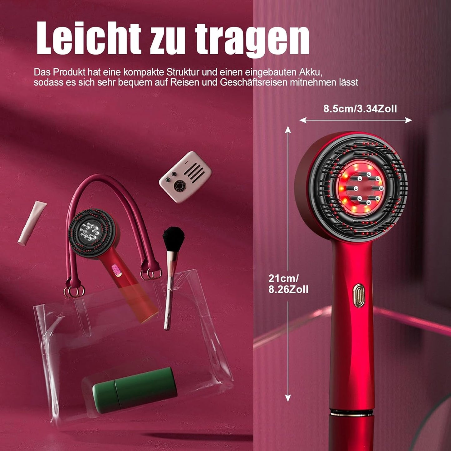 Electric Scalp Massager Brush color red