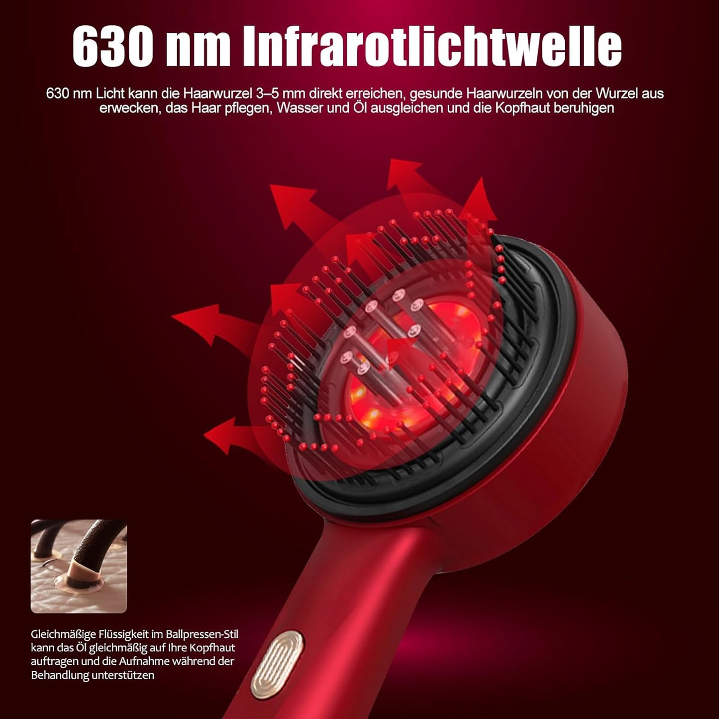 Electric Scalp Massager Brush color red