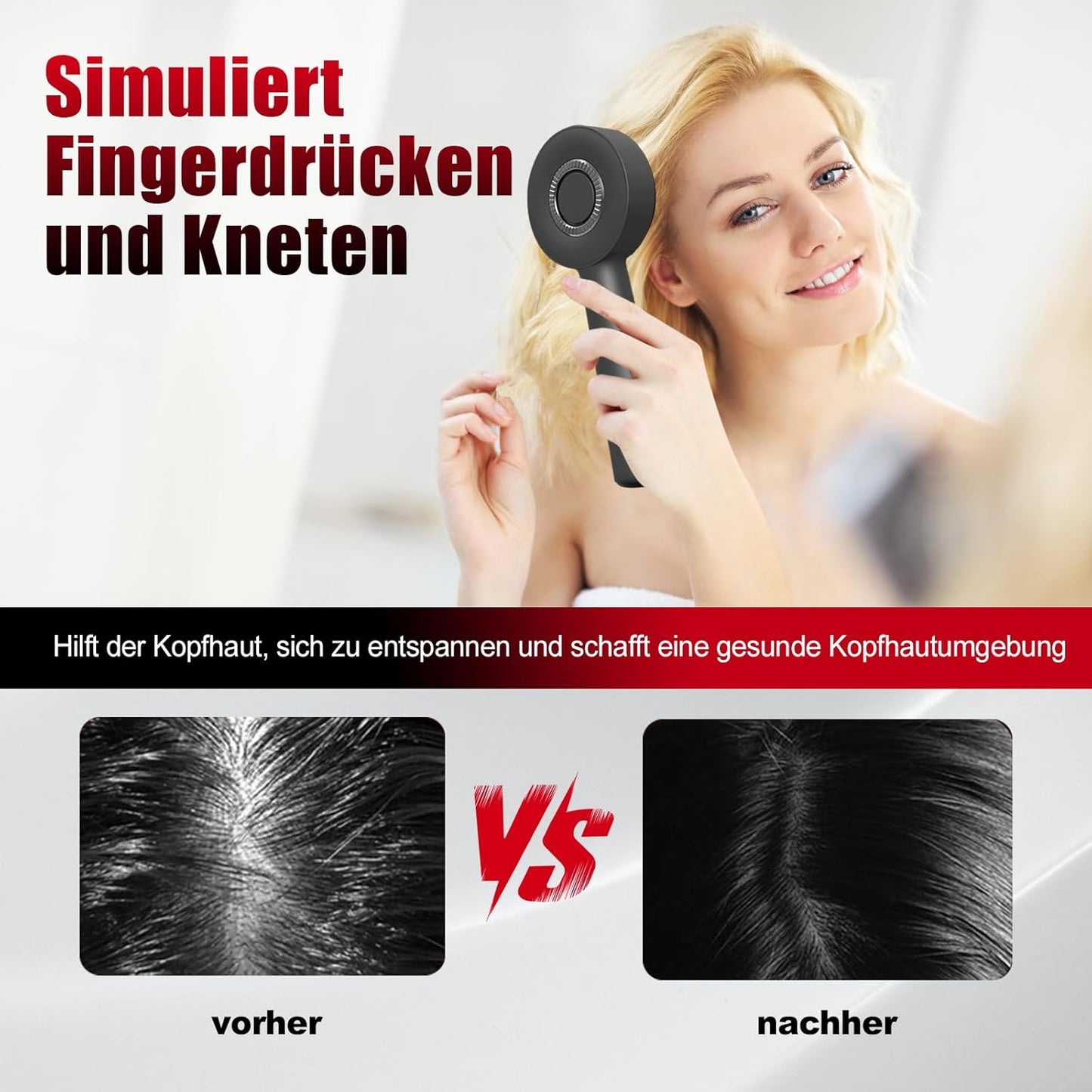 Electric Scalp Massager Brush color gray