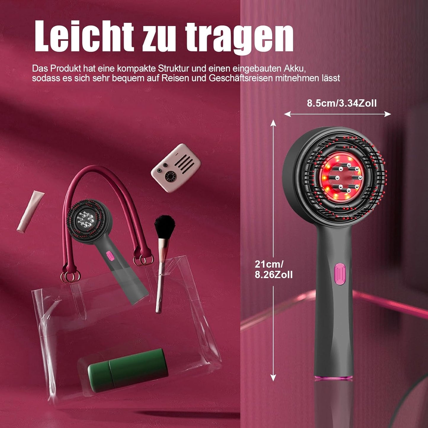 Electric Scalp Massager Brush color gray